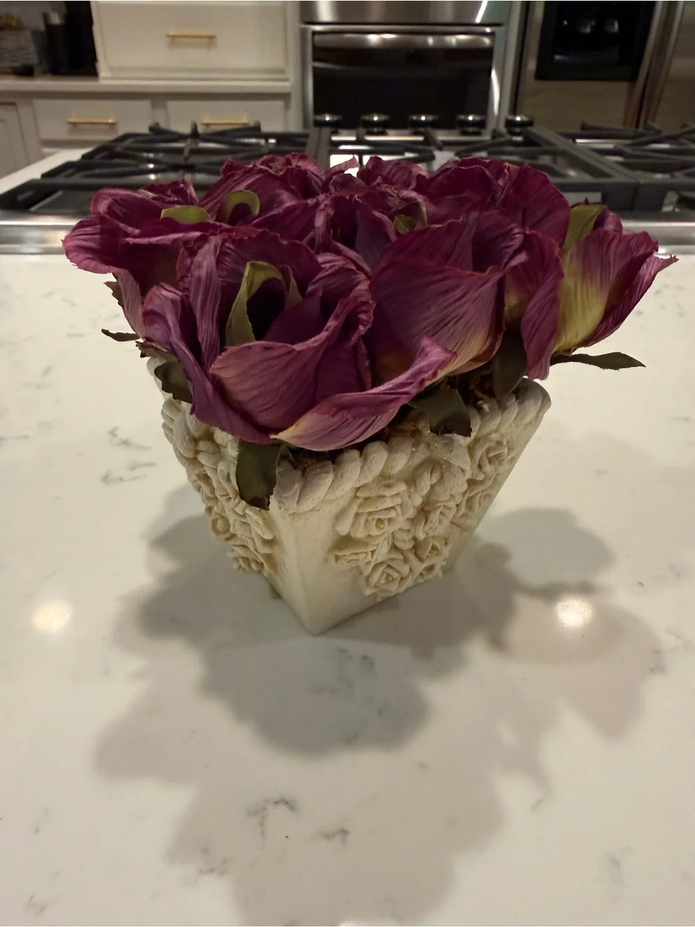 Faux Purple Floral Arrangement decorative faux